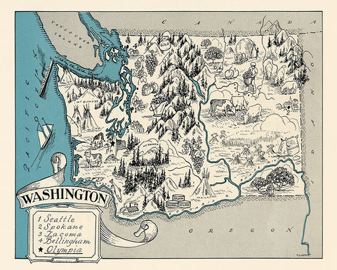 Washington Pictorial Map