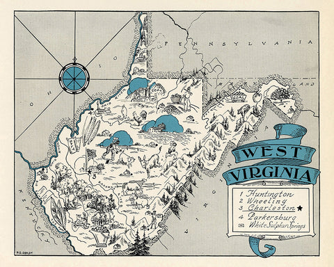 West Virginia Pictorial Map