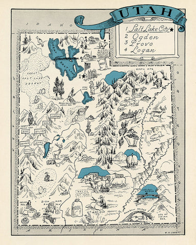 Utah Pictorial Map
