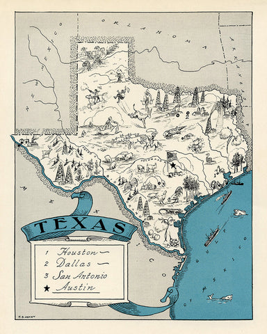 Texas Pictorial Map