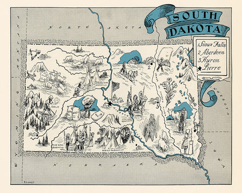 South Dakota Pictorial Map