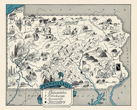 Pennsylvania Pictorial Map