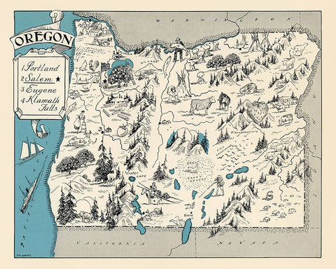 Oregon Pictorial Map
