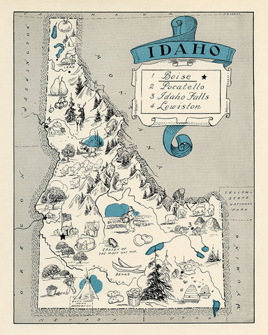 Idaho Pictorial Map