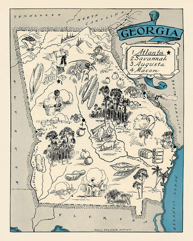 Georgia Pictorial Map