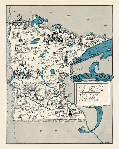 Minnesota Pictorial Map
