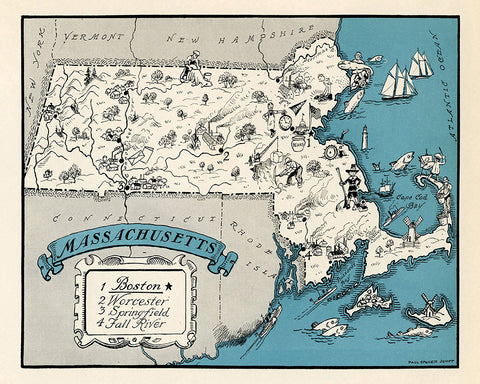 Massachusetts Pictorial Map