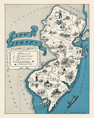 New Jersey Pictorial Map