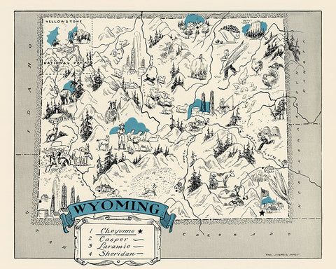 Wyoming Pictorial Map