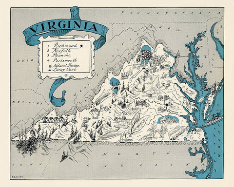 Virginia Pictorial Map