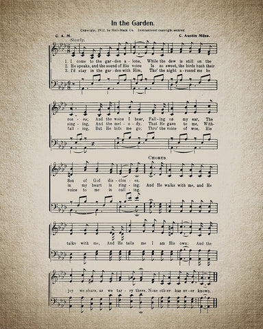 In the Garden Hymnal Sheet