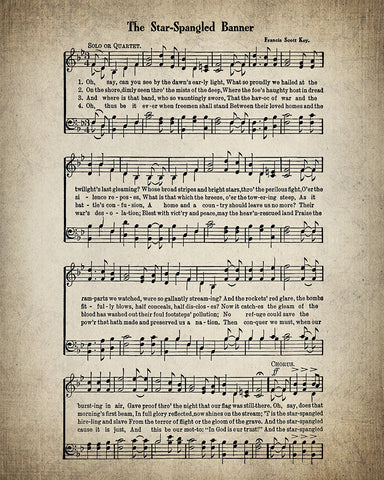 The Star Spangled Banner Hymnal Sheet