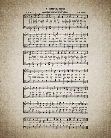 Victory in Jesus Hymnal Sheet