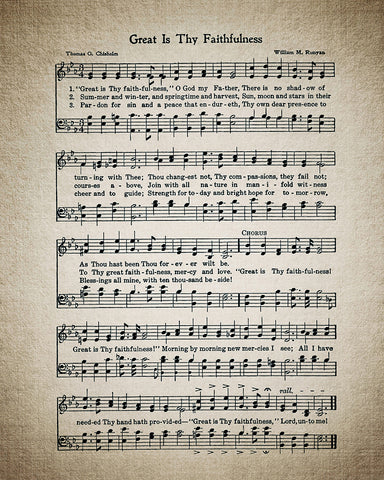 Great Is Thy Faithfulness Hymnal Sheet No2