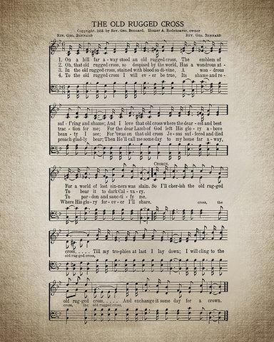 The Old Rugged Cross Hymnal Sheet No2