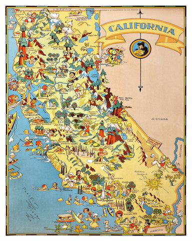 Ruth Taylor - Pictorial Map of California