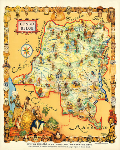 Belgian Congo Pictorial Map