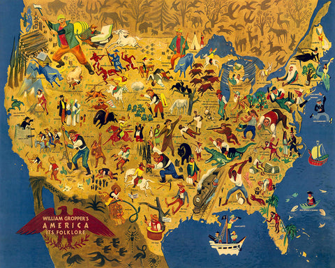 America It's Folklore Map
