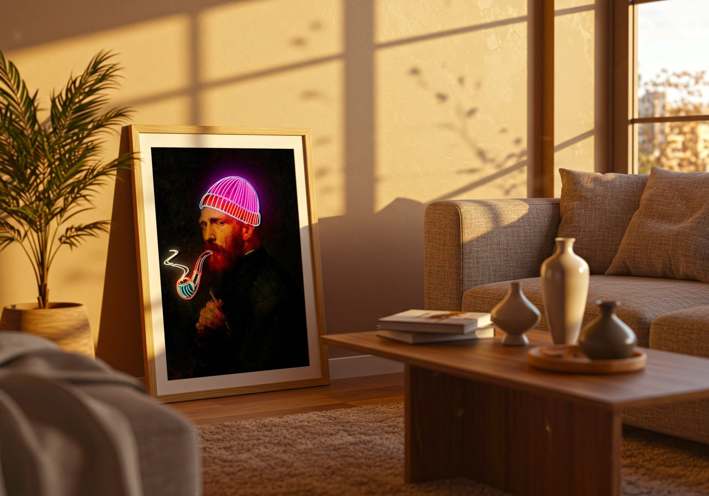Van Gogh Neon Portrait