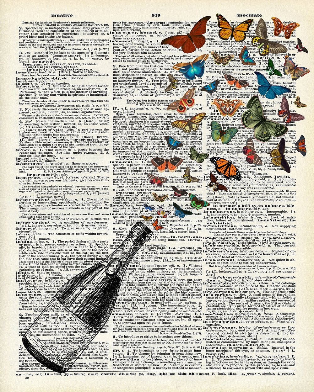 Champagne Bottle and Butterflies