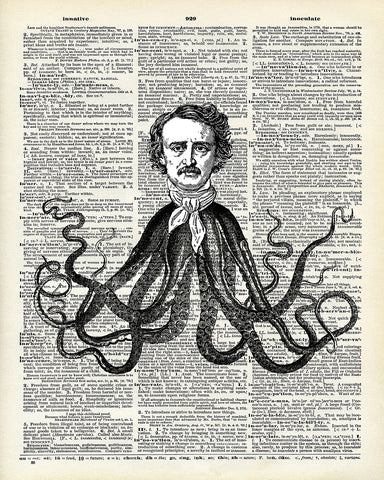 Edgar Allan Poe and Tentacles Poster
