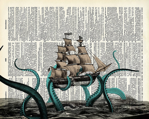 Giant Octopus Breaking Ship