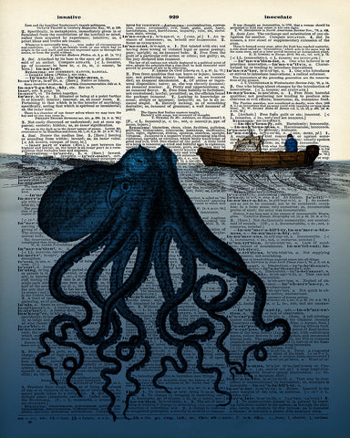 Blue Kraken and Sailboat