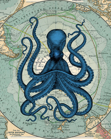 Antarctica Map and Kraken No1