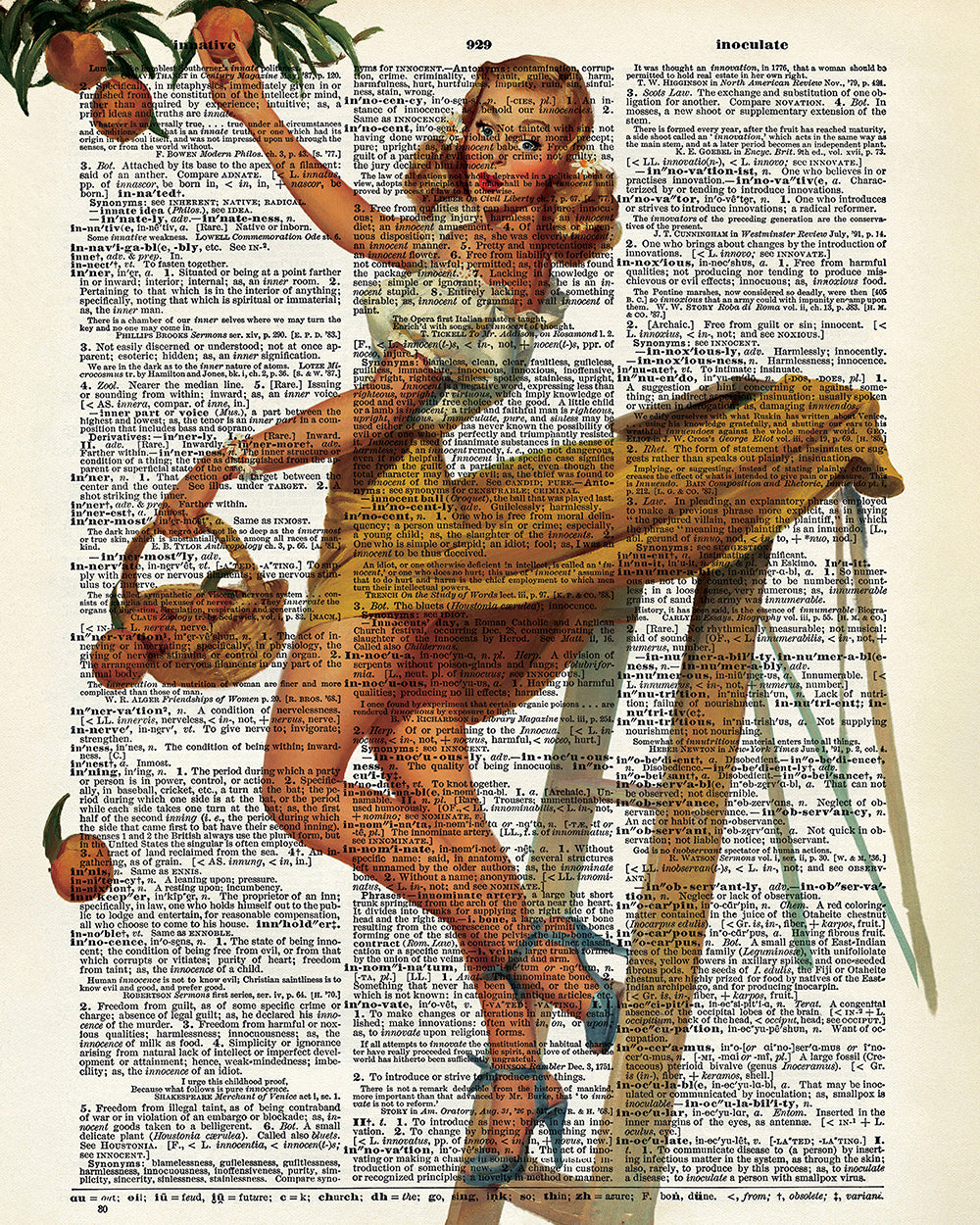 Pin-Up Girl Picking Peaches