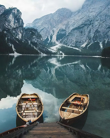 Boats at Lago di Braies