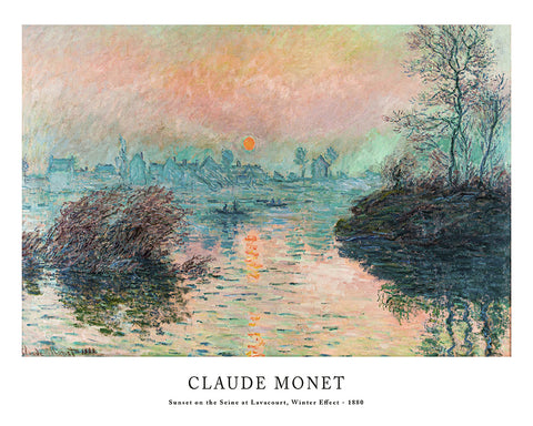 Claude Monet - Sun Setting on the Seine at Lavacourt France