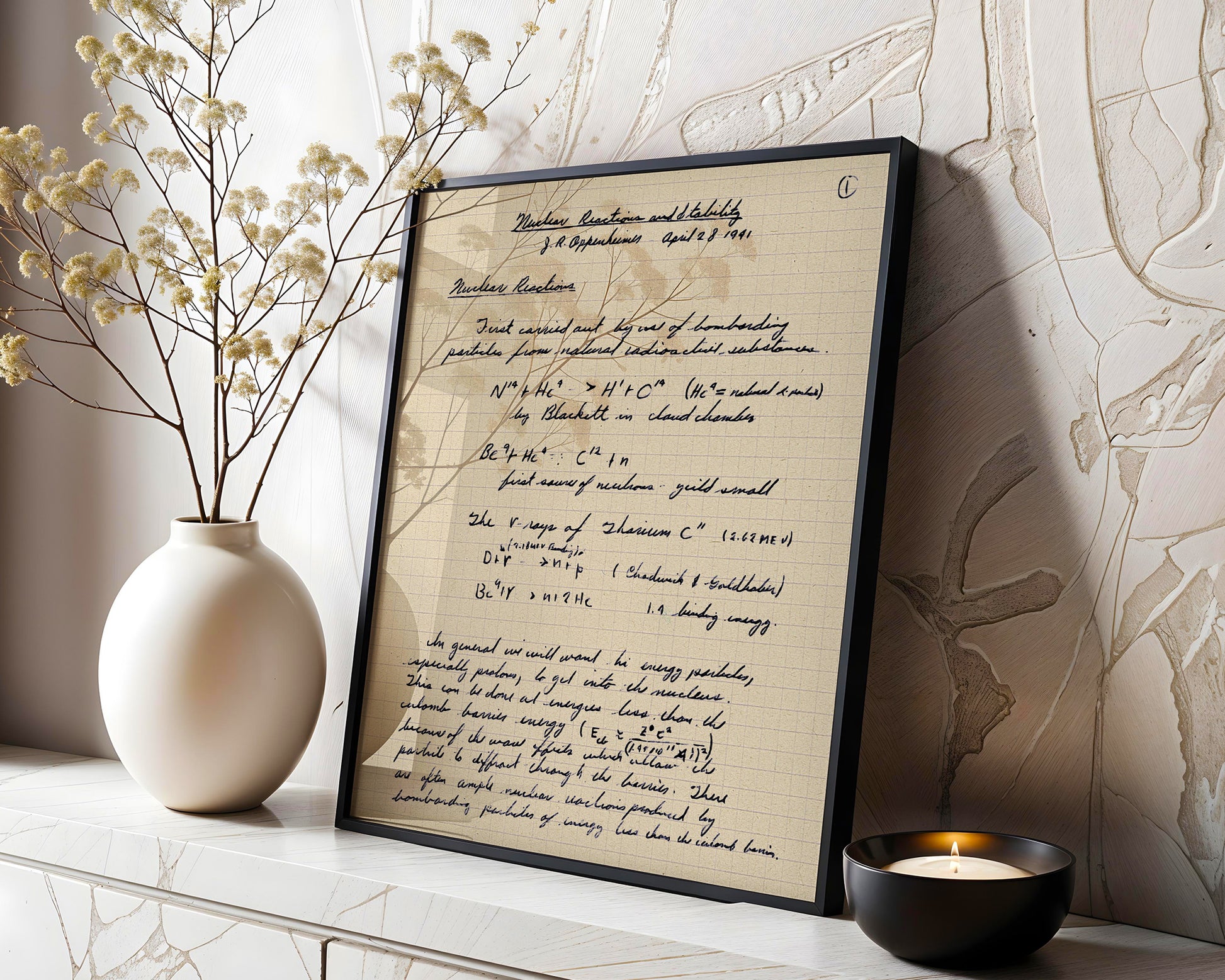 Oppenheimer Atomic Bomb Manuscript