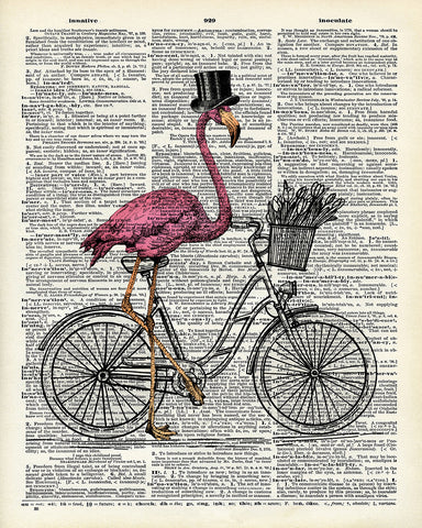 Pink Flamingo on Bicycle