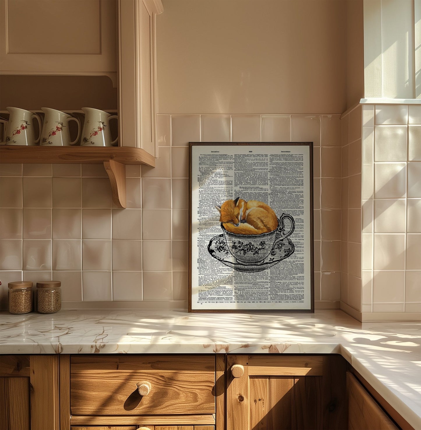 Sleeping Fox in Teacup
