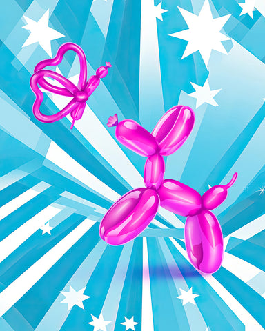 Jumping Balloon Dog and Butterfly No1