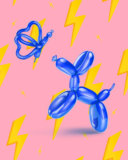 Jumping Balloon Dog and Butterfly No2