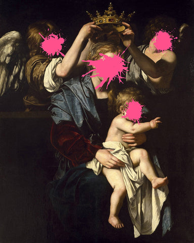 Altered Virgin and Child with Angels