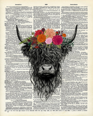 Floral Highland Cow