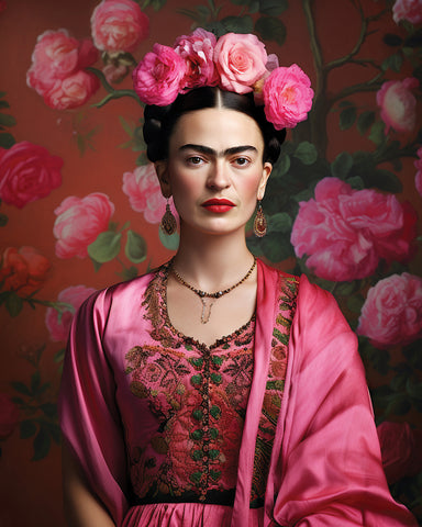 Frida Kahlo Floral Portrait