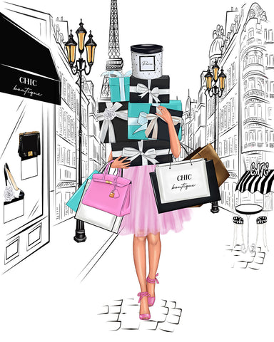 Lady with Shopping Bags No2