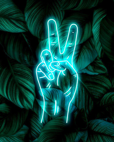 Neon Victory Sign