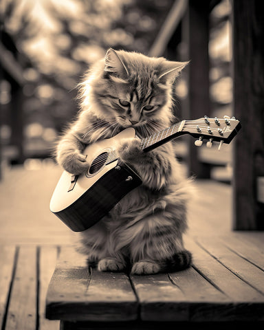 Cat Playing Guitar No1