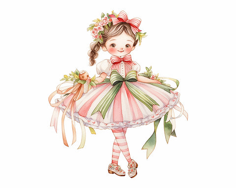 Little Girl in a Red Striped Dress No2