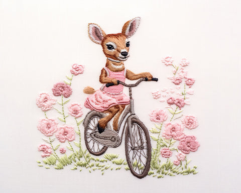 Baby Deer Riding A Bicycle