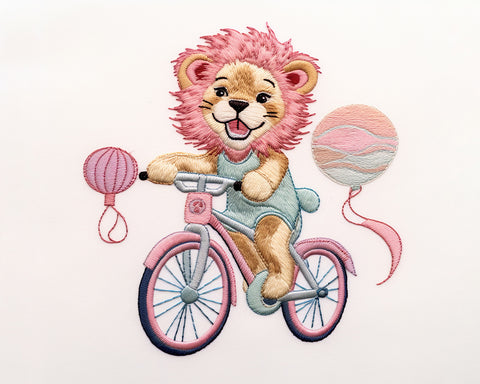 Baby Lion Riding A Bicycle