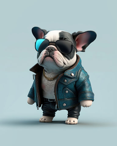 Baby Bulldog in Sunglasses