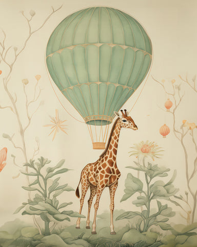 Giraffe and Hot Air Balloon