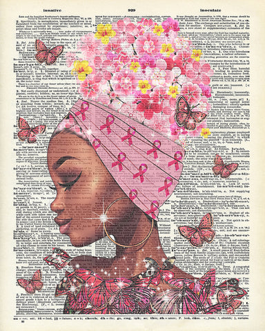 Breast Cancer Awareness Floral Butterfly No2