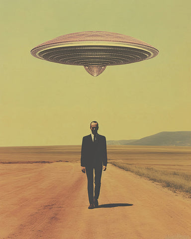 UFO and Man In Desert