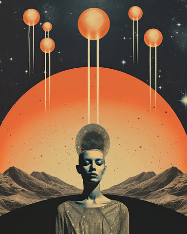 Orange Moon and Woman No1
